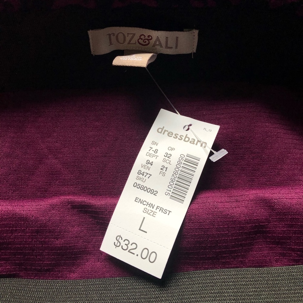Dressbarn Purple and Black Floral Skirt